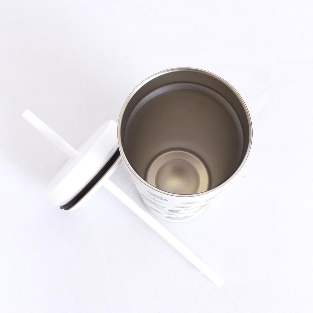 O Wings, Spirit Product, White, Tumblers, Home & Auto, Daisy Pattern, 25 ounce, HydraPeak, Double Wall, Straw, 834089